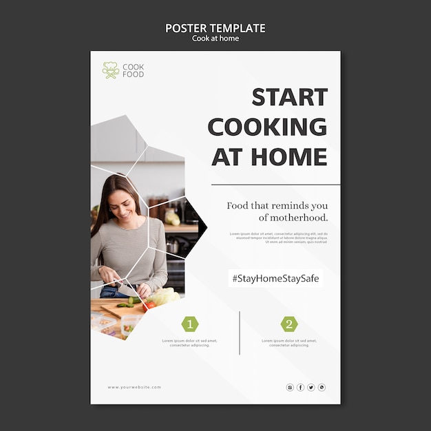 Download Free Psd Poster With Cooking At Home Design PSD Mockup Templates