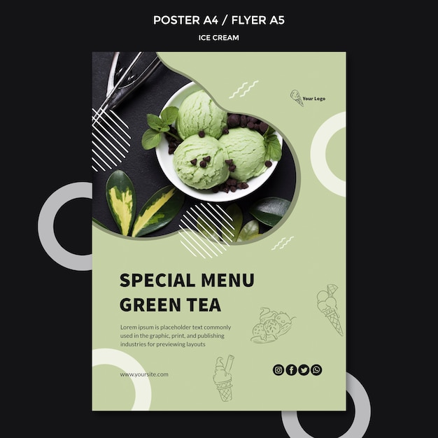 Download Free PSD | Poster with ice cream template