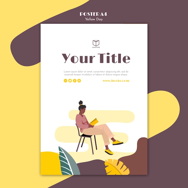 Download Poster with yellow day theme | Free PSD File