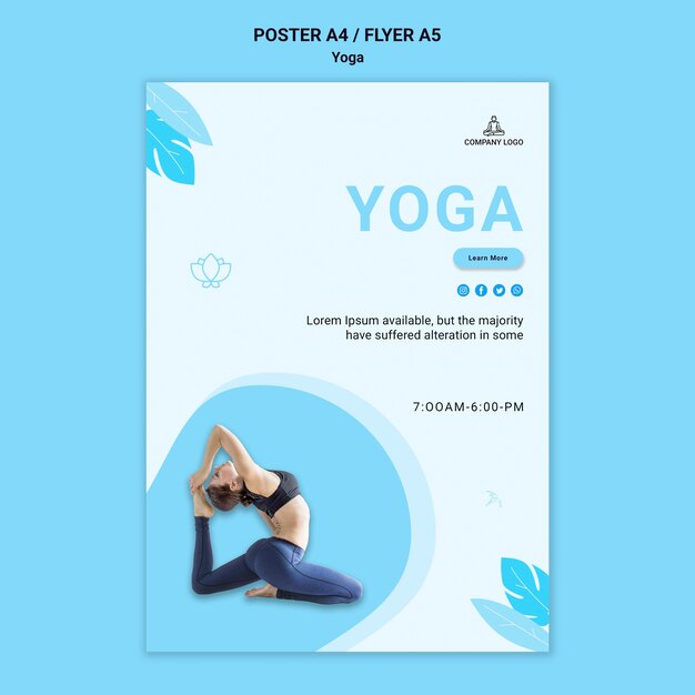 Free PSD | Poster for yoga exercise