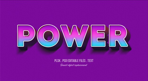 Download Power 3d text style effect mockup PSD file | Premium Download