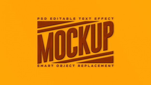 Download Premium 3d gold & brown text effect mockup | Premium PSD File