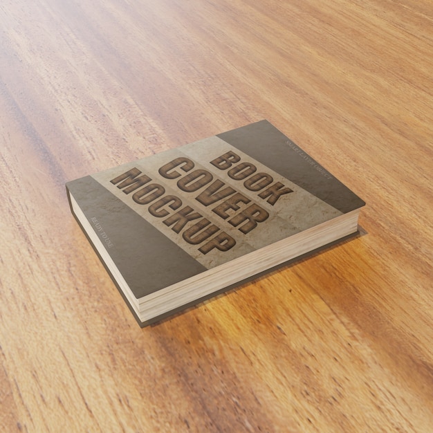 Download Premium book cover mockup on wooden table | Premium PSD File