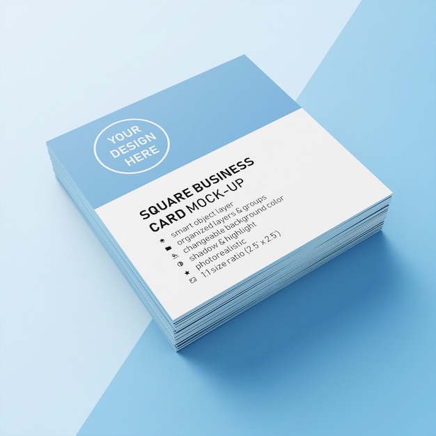 Download Premium realistic stack of 90x50 mm square business card ...