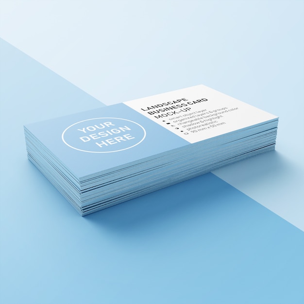 Download Premium stack of 90x50 mm horizontal business call card with sharp corners mockup design ...