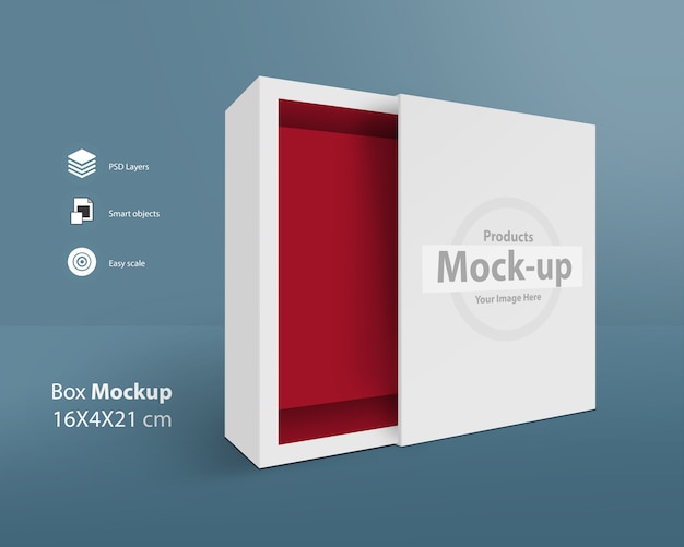 Download Presentation opened pull out box mock-up | Premium PSD File