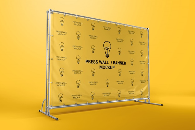 Download Premium PSD | Press wall banner mockup