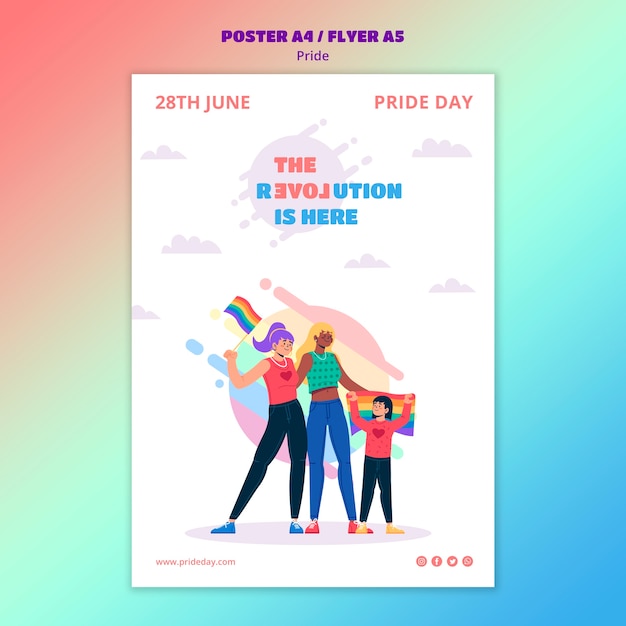 Pride day flyer template style | Free PSD File