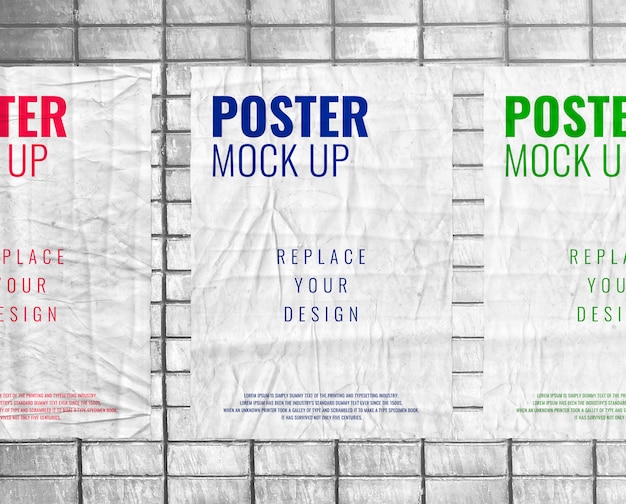 Download Print glued poster mockup realistic | Premium PSD File