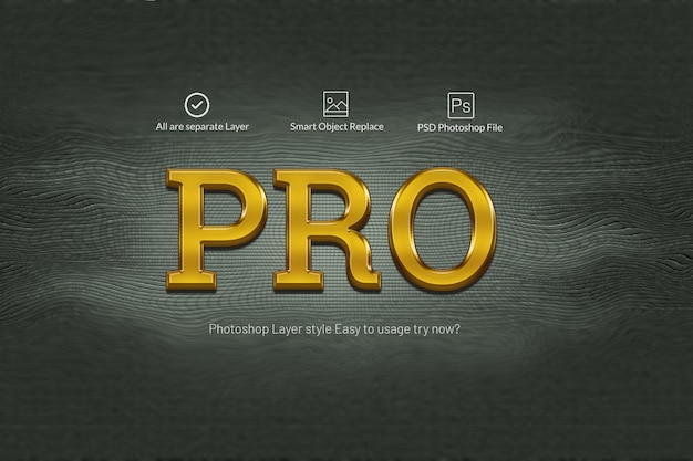 Download Pro gold 3d text effects PSD file | Premium Download