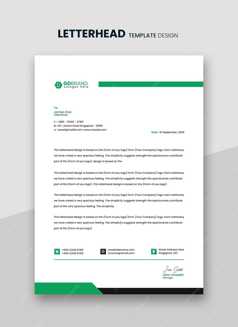 Premium PSD | Probational corporate letterhead template deisgn