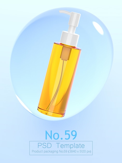 Product and water bubble background template 3d render Premium Psd