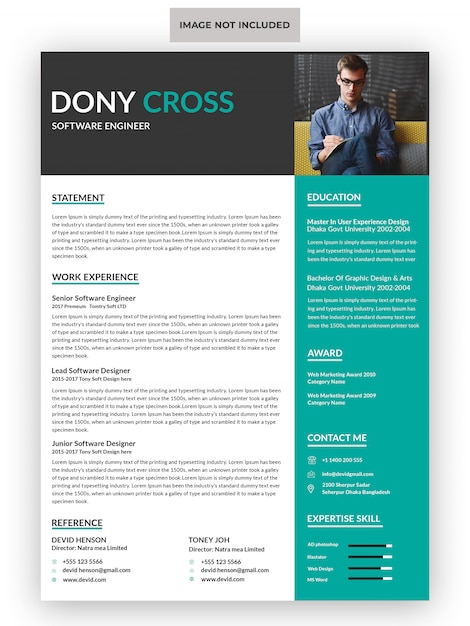 Professional cv resume template | Premium PSD File