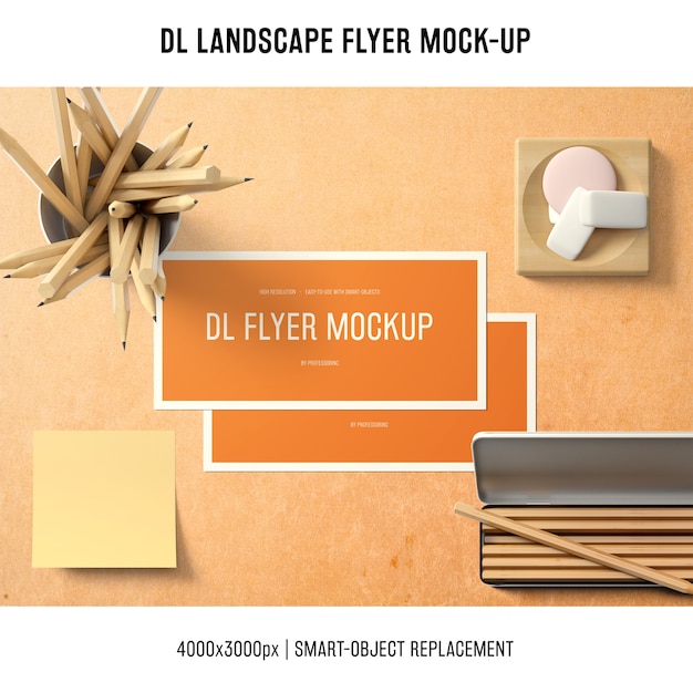 Professional dl landscape flyer mockup PSD file | Free Download