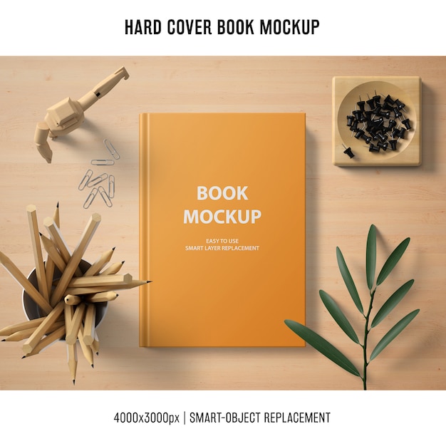 Download Professional hard cover book mockup PSD Template