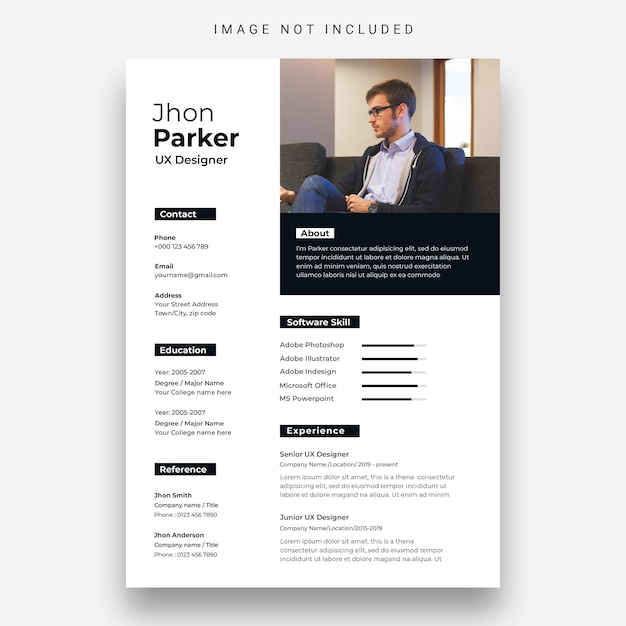 Professional resume template Free Psd