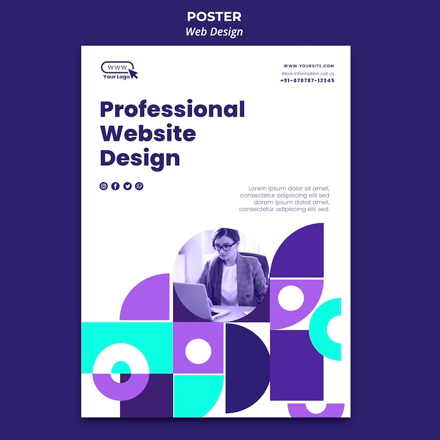 Free PSD | Professional web design poster template