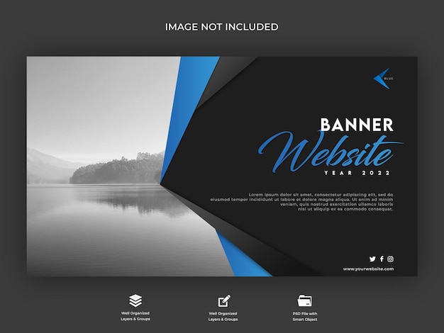 Premium PSD | Professional website banner dark and blue theme