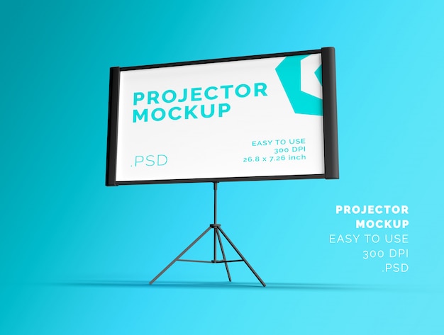 Download Premium PSD | Projector screen mockup