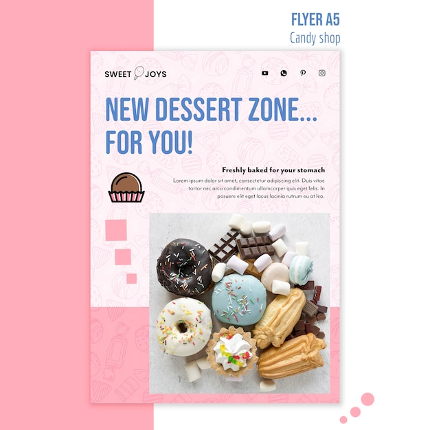 Free PSD Promotional candy shop flyer template