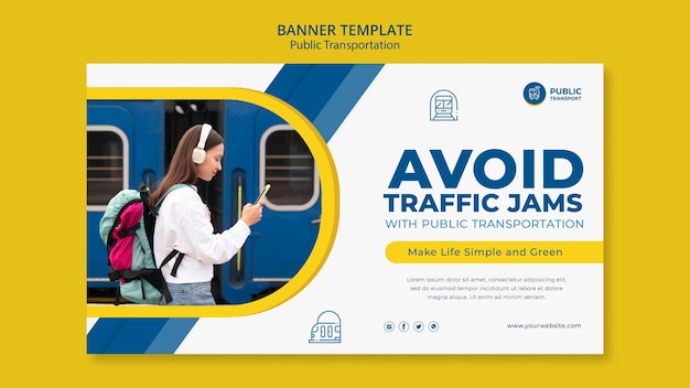 Premium PSD | Public transport banner template