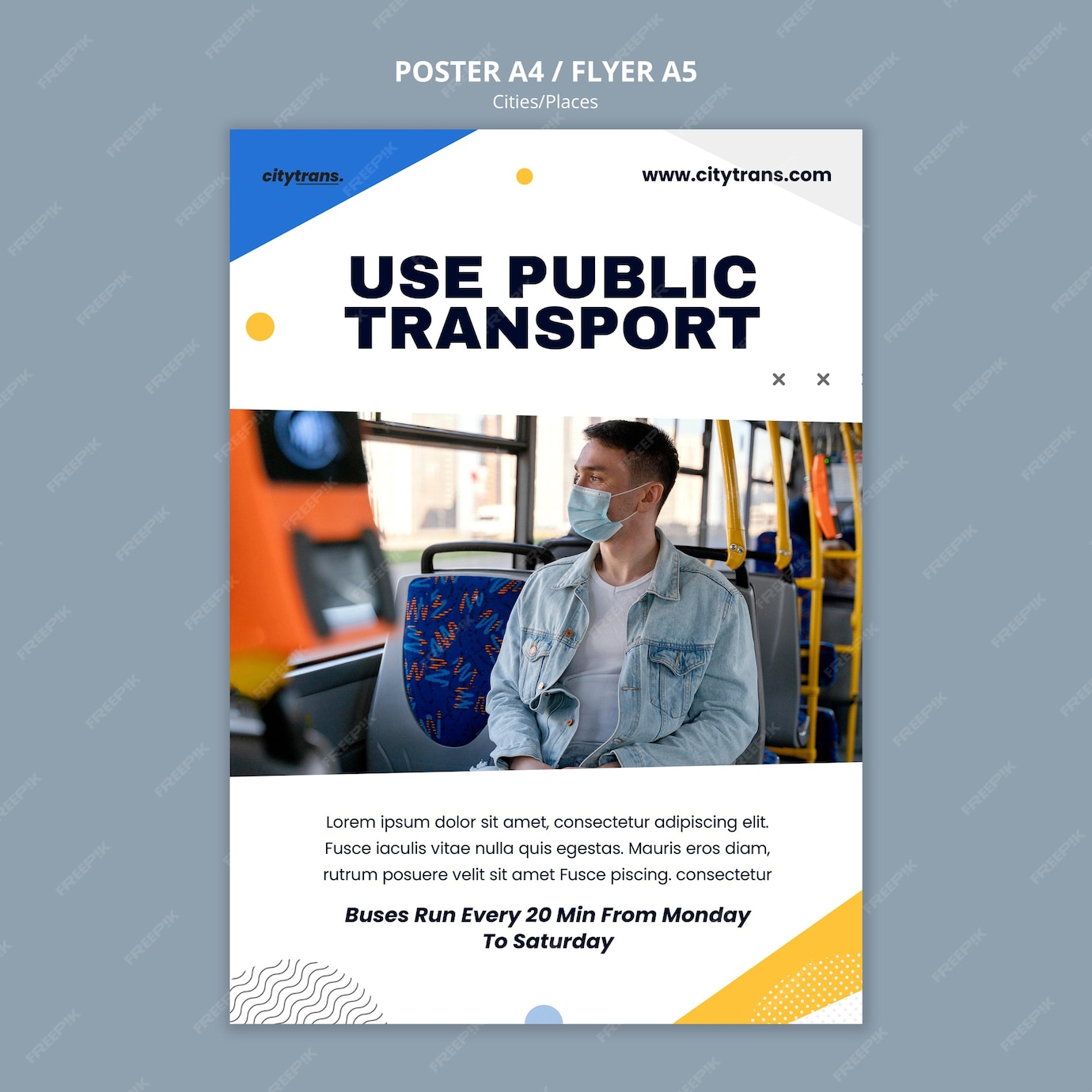 Free PSD | Public transport poster template