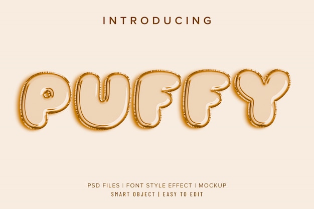 Premium PSD | Puffy baloon 3d font style effect mockup