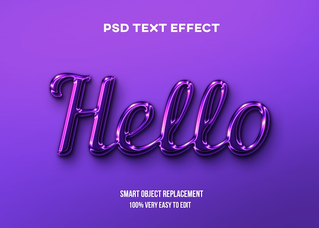 Download Purple glossy text effect | Premium PSD File