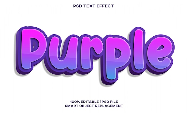 Premium PSD | Purple text effect