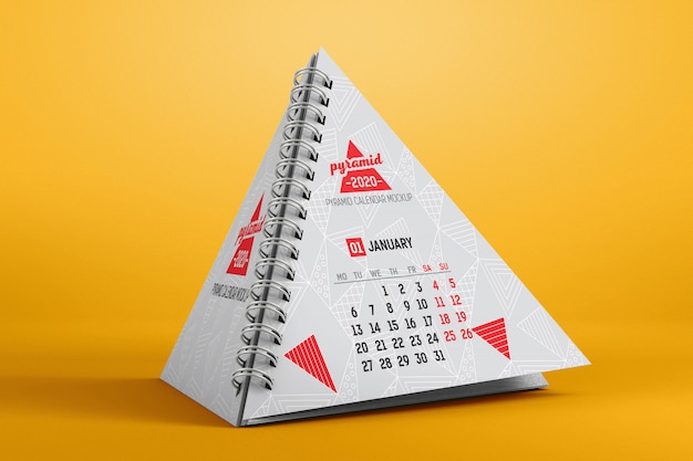 Pyramid calendar mockup Premium Psd