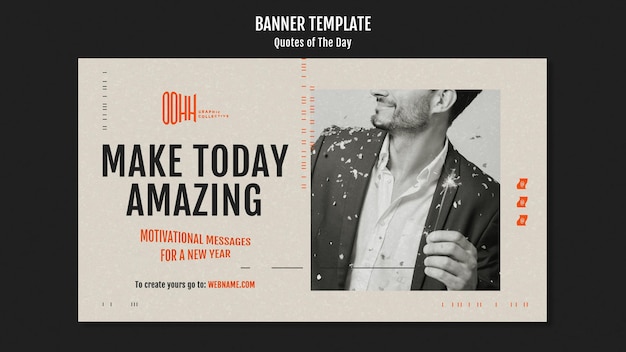 Free PSD | Quote of the day banner with photo