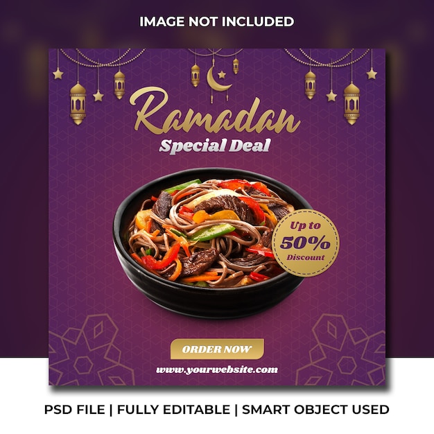 Ramadan iftar banner template Premium Psd