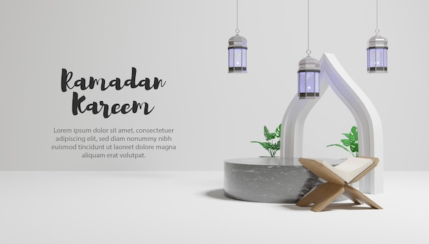 Ramadan kareem background with text template Premium Psd