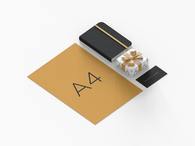 Download Ready to use premium branding mockup with gift box ...