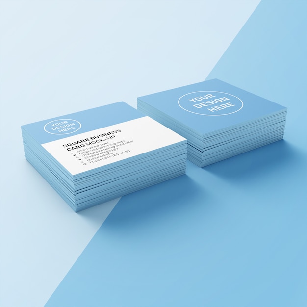 Download Ready to use square photorealistic mock up of double stack business card design template in ...