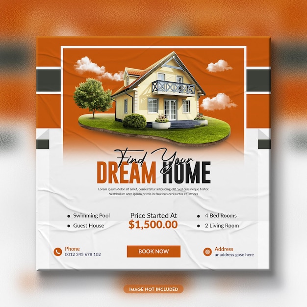  Real estate home sale banner or social media post template Premium Psd