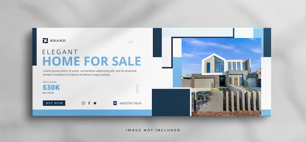 Premium Psd Real Estate House Property Facebook Cover Or Web Banner Template With Clean Mockup