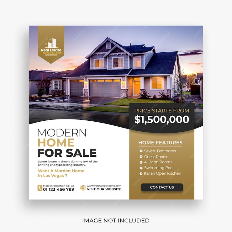  Real estate house social media post or square banner template Premium Psd