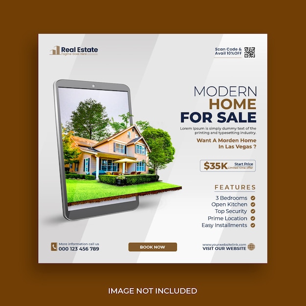  Real estate house social media post or square banner template