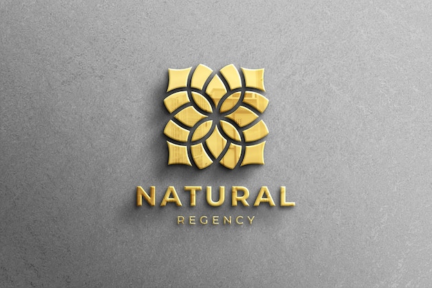 Download Premium PSD | Realistic 3d company golden glossy logo mockup with reflection