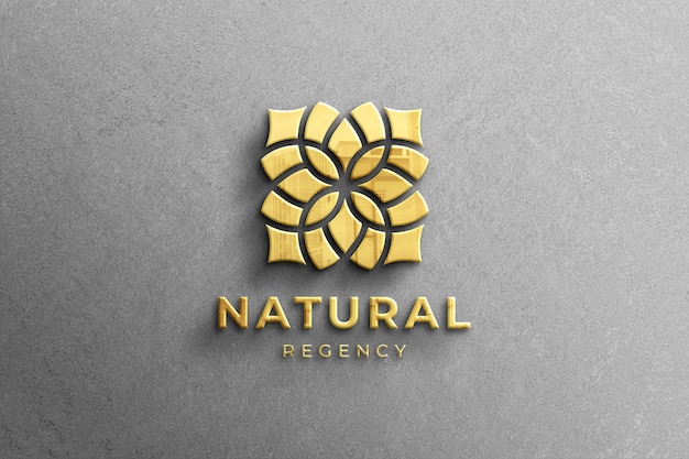 Download Premium PSD | Realistic 3d company golden glossy logo ...