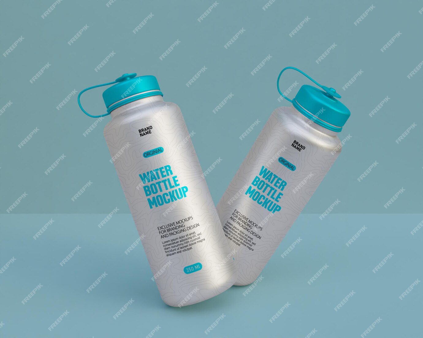 Premium PSD | Realistic 3d water bottle and sports water bottle