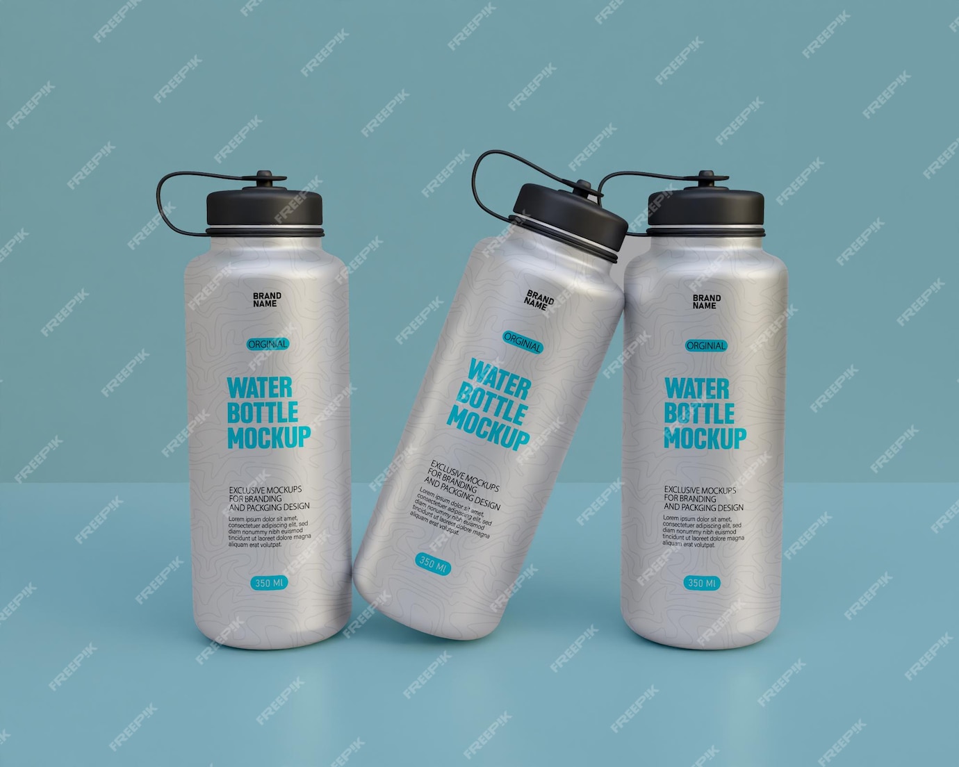 Premium PSD | Realistic 3d water bottle and sports water bottle