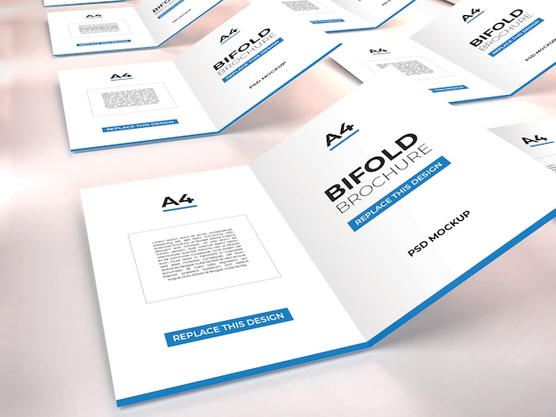 Download Realistic a4 bifold brochure mockup | Premium PSD File