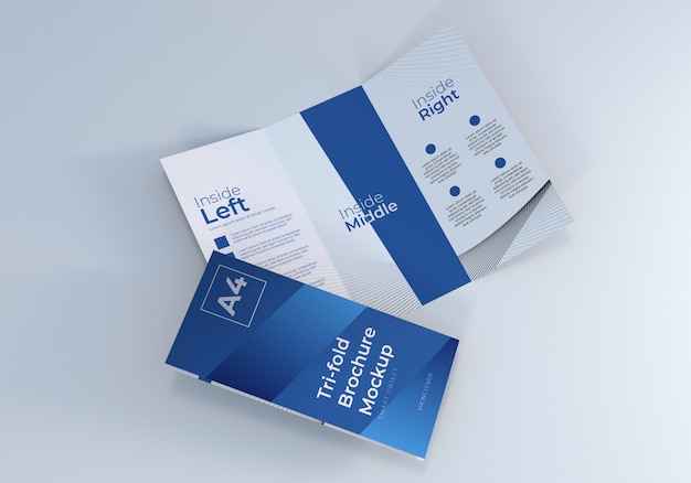 Download Realistic a4 trifold brochure mockup for presentation | Premium PSD File