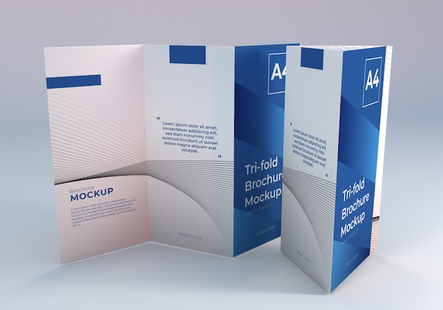 Download Realistic a4 trifold brochure mockup | Premium PSD File