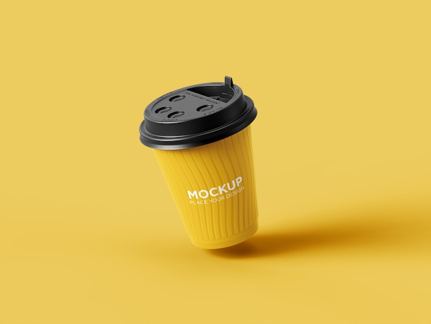 Download Premium PSD | Realistic angle view plastic coffee cup mockup