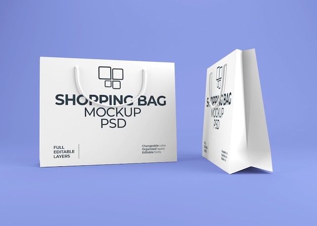 Download Premium PSD | Realistic blank paper shopping bag mockup