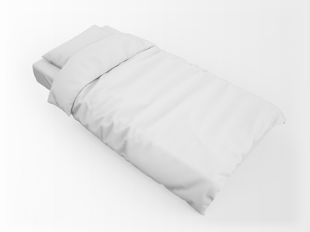 Download Realistic blank white bed mockup | Free PSD File