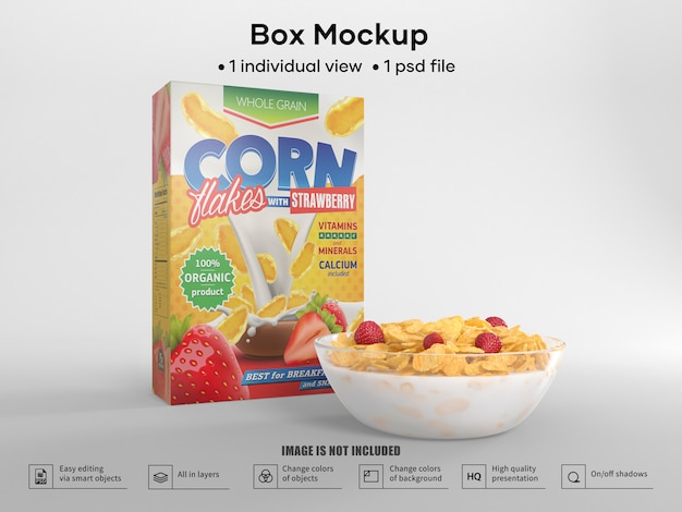 Download Realistic cereal box packaging mockup | Premium PSD File